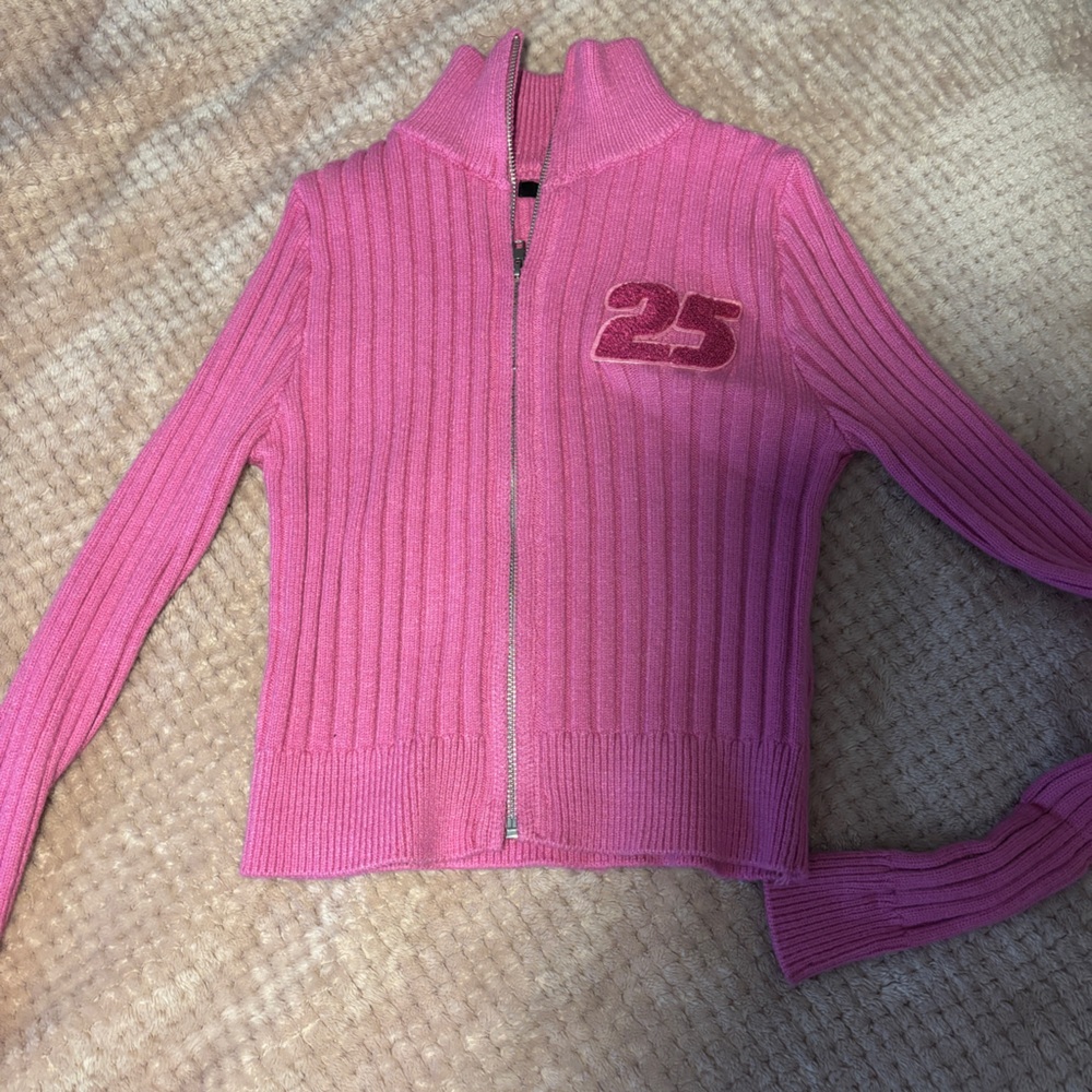 Forever 21 Pink Cardigan with Ribbed Texture
